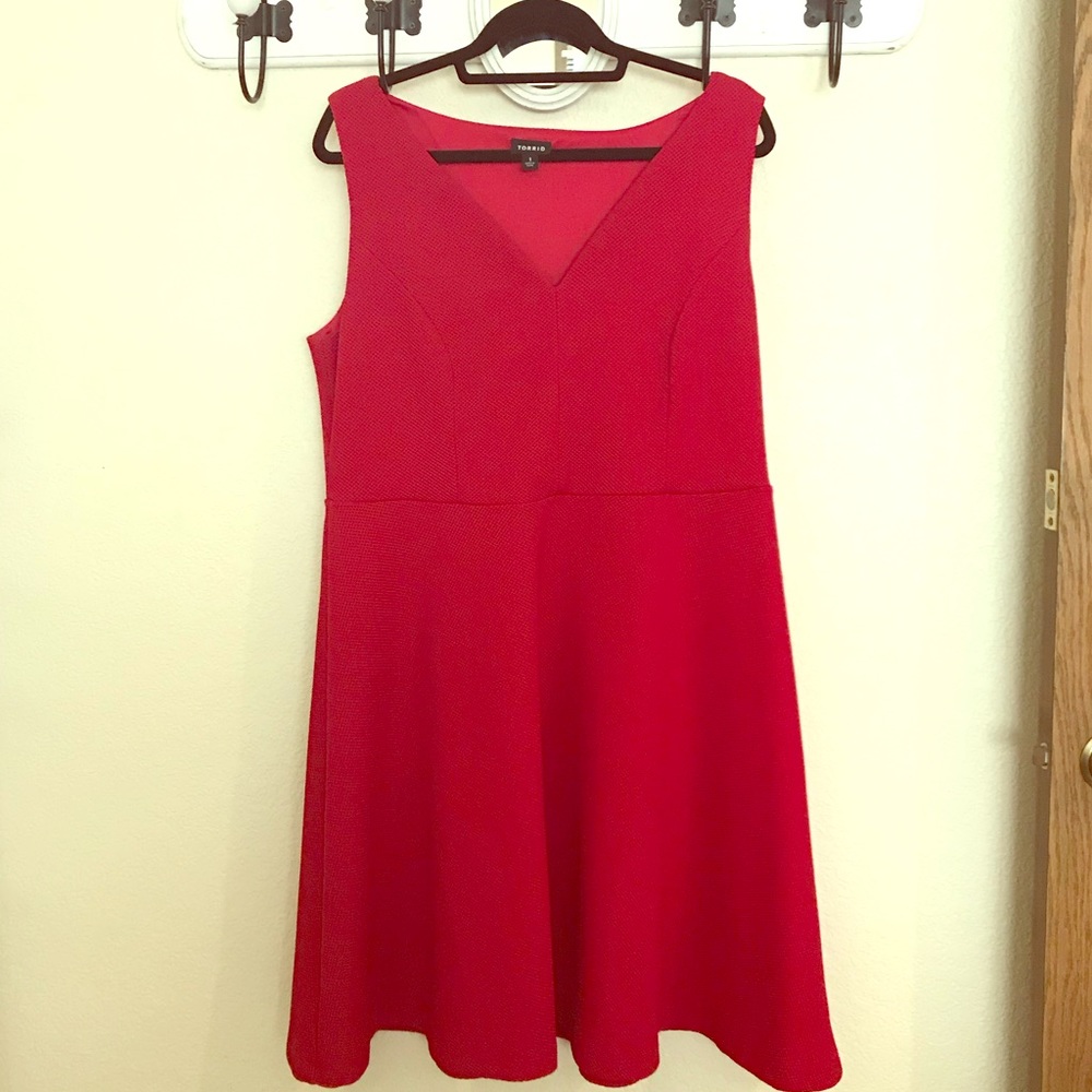 Red a-line skater dress